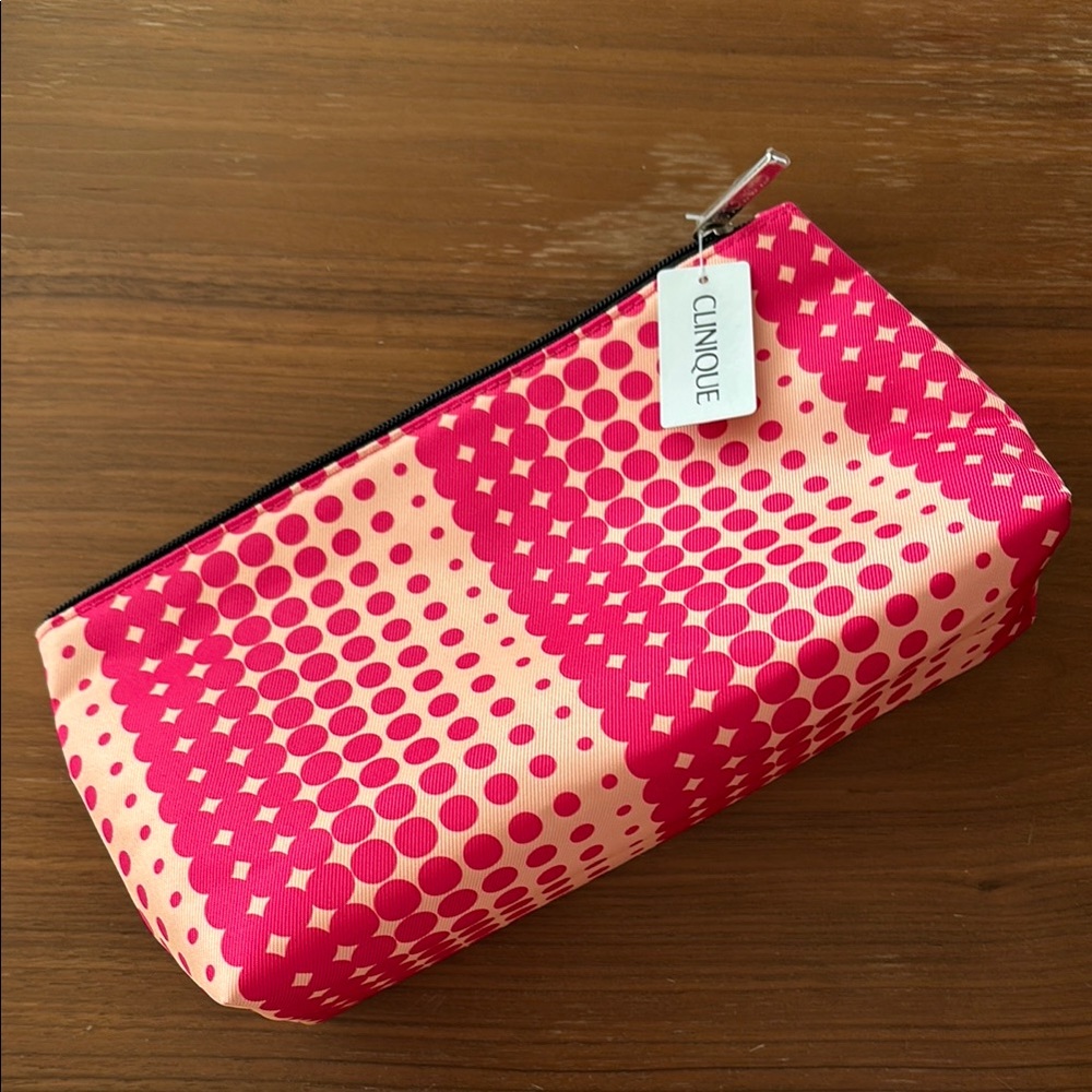 Clinique Pink and Cream Cosmetic Bag